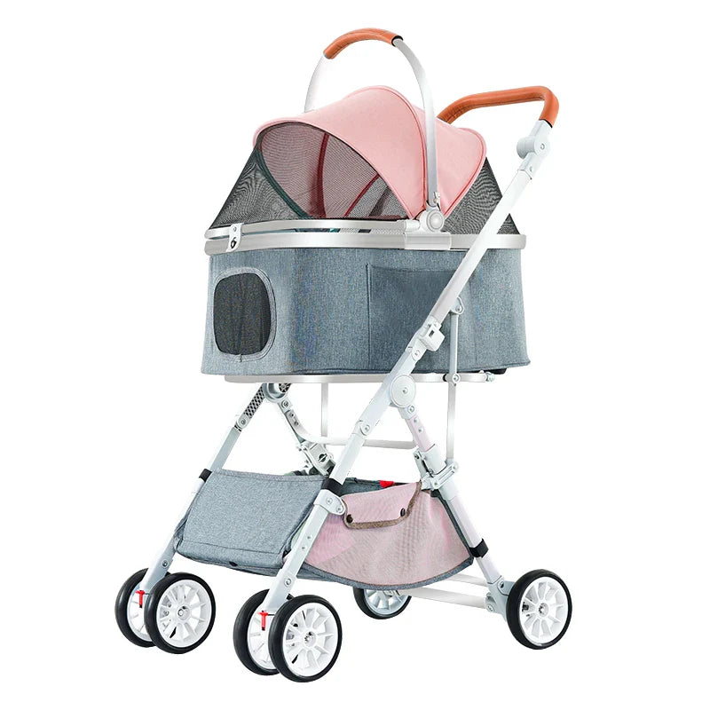 JMT-846410 Pet Stroller for Small Dogs with Detachable 4-Wheel Design