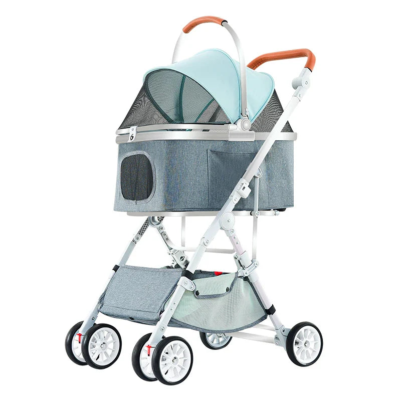 JMT-846410 Pet Stroller for Small Dogs with Detachable 4-Wheel Design