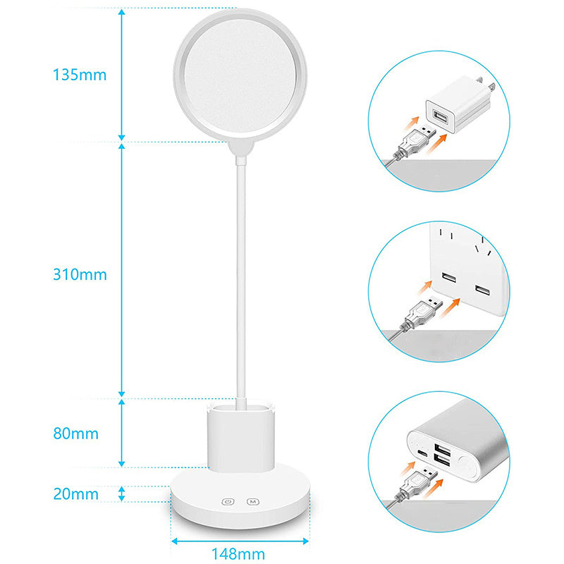 KTX-330451 Rechargeable Plug-in Bedside Lamp with 3 Color Modes and USB Charging Cable