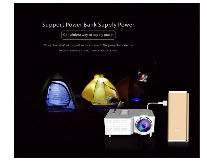 KTX-422163 Mini LED Projector UC28B - 50 Lumens, 320x180 Resolution, Compact and Portable with USB and TF Card Support