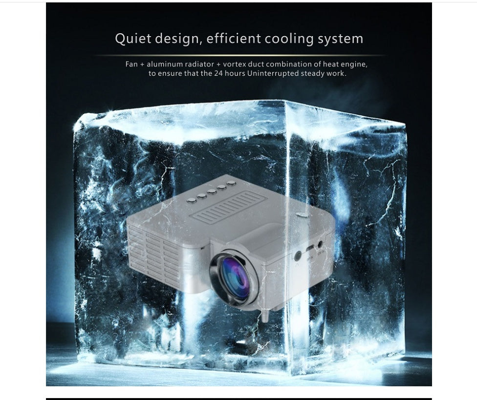 KTX-422163 Mini LED Projector UC28B - 50 Lumens, 320x180 Resolution, Compact and Portable with USB and TF Card Support