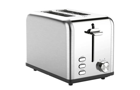 KTX-715987 Compact Stainless Steel 2 Slice Bread Toaster with Extra Wide Slots and Grill Function