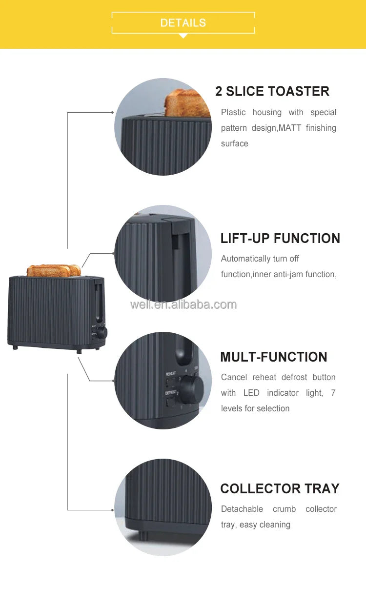 KTX-862867 2-Slice Toaster with Adjustable Toasting Settings