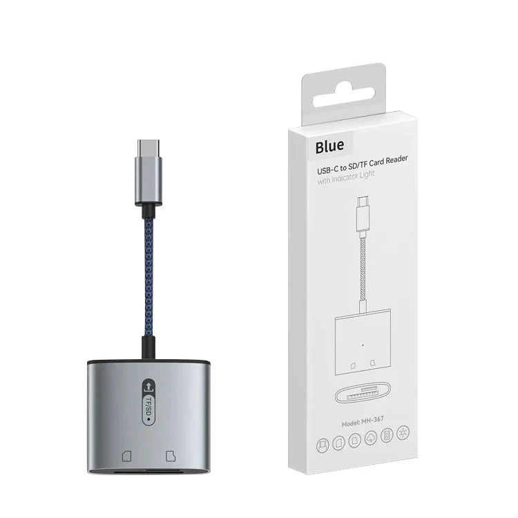 KTX-674323 2 in 1 USB-C to SD and TF Card Reader for Android Devices, Plug and Play Compatibility