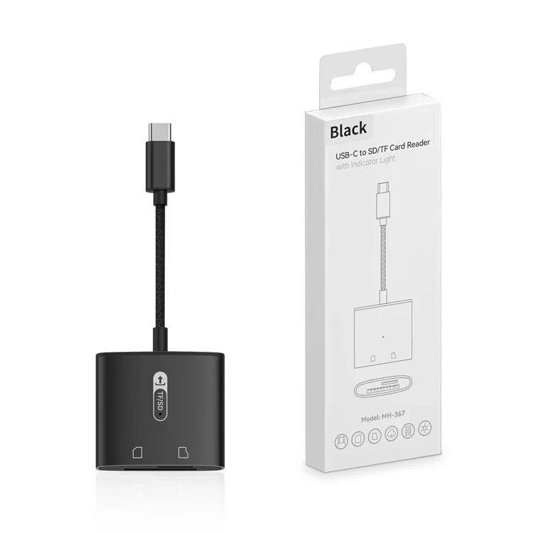 KTX-674323 2 in 1 USB-C to SD and TF Card Reader for Android Devices, Plug and Play Compatibility