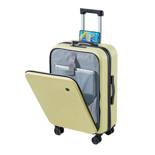 KTX-206995 Durable Rolling Suitcase for Travel with USB Charger and Cup Holder for Girls