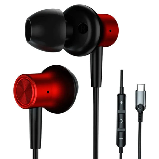 KTX-354643 In-Ear Wired Earphones with Mic for iPhone 15 – Type-C Gaming Headphones