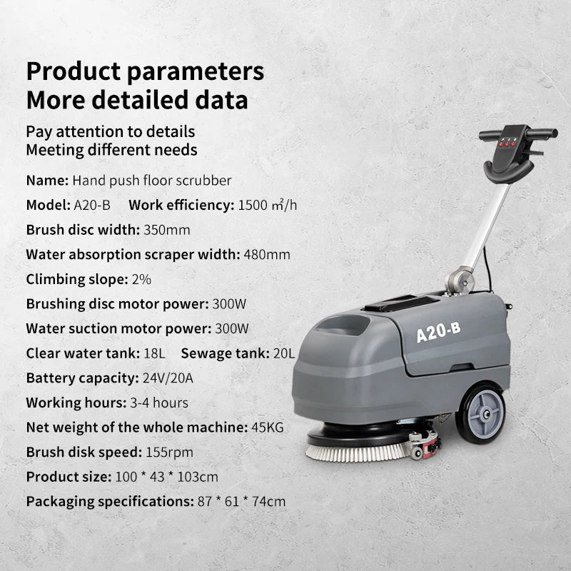 KTX-208339 A20B Hand-Pushed Integrated Floor Scrubber and Carpet Cleaning Machine