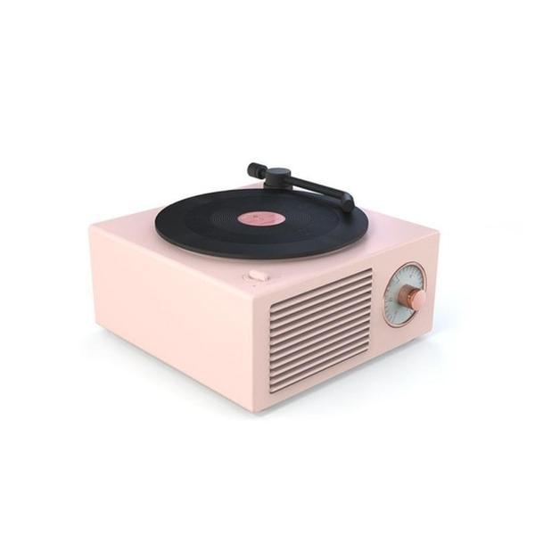 KTX-608211 Retro Mini Bluetooth Record Player Speaker - Wireless Audio with 8-Hour Battery Life, USB Charging, Dual Speakers, and Card Insert Function