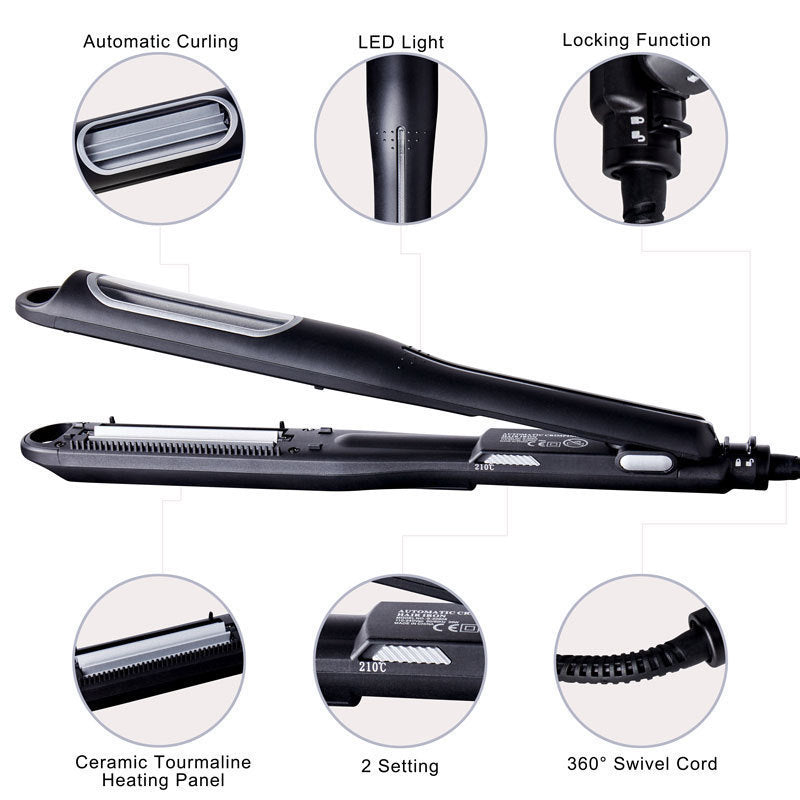 KTX-861395 Ceramic Tourmaline Electric Curling Iron for Quick Styling, 16MM-20MM Diameter