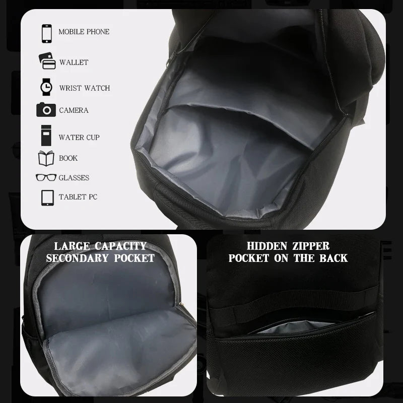 KTX-458771 Large Capacity Waterproof 17-Inch Casual Laptop Backpack for Men and Students
