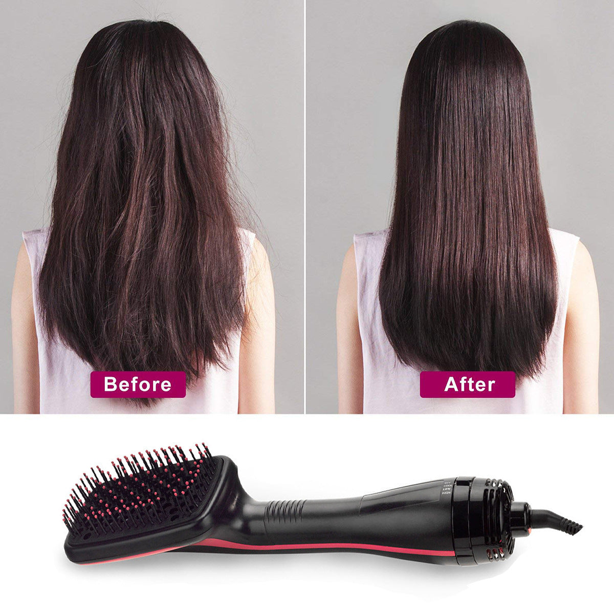 KTX-893011 2-in-1 Electric Hair Dryer Comb for Quick Drying and Straightening, Suitable for Wet and Dry Hair