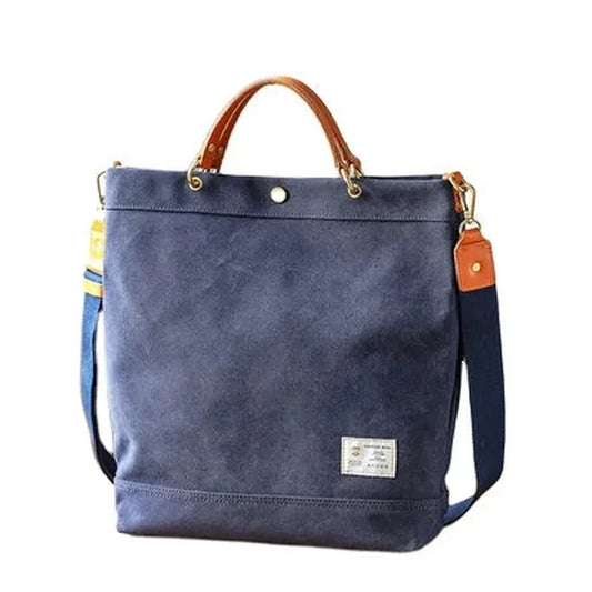 KTX-185107 Versatile Large Capacity Canvas Tote Bag in Olive Green and Royal Blue