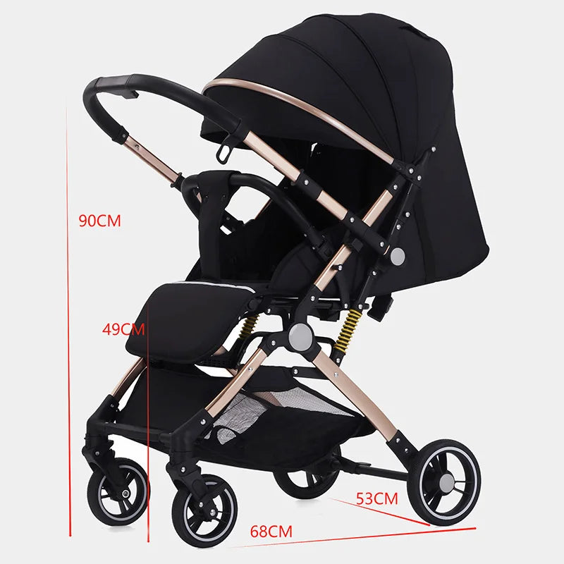 KTX-600019 Bi-Directional High Landscape Baby Stroller with Newborn Carriage and Four Wheels Travel System