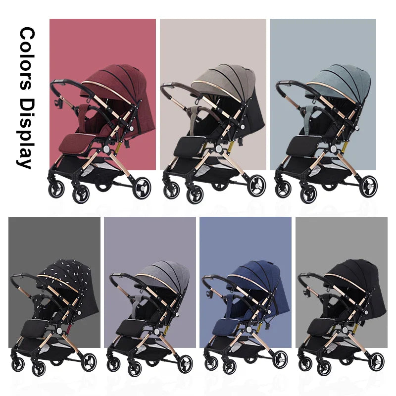 KTX-600019 Bi-Directional High Landscape Baby Stroller with Newborn Carriage and Four Wheels Travel System