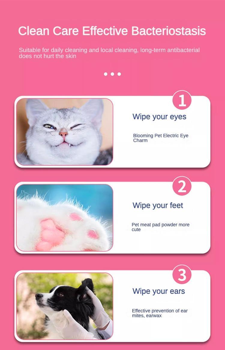 JMT-871946 Gentle Cleansing Wet Wipes for Dogs and Cats - Hypoallergenic, Fragrance-Free, Plant-Based, Large Size for Paws, Ears, Fur, Eye Ducts, and Sensitive Areas