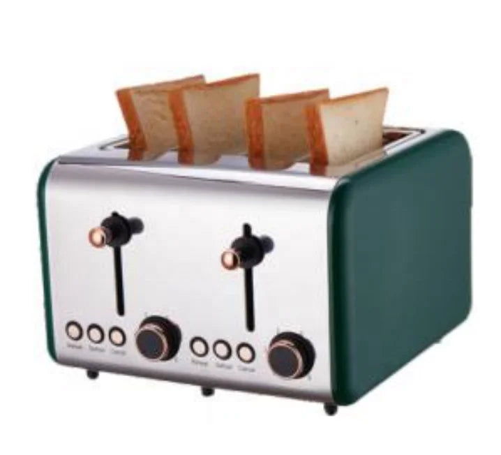 KTX-749907 Wooden Portable Electric Toaster for 4 Slices with Touch Screen Control and Removable Crumb Tray