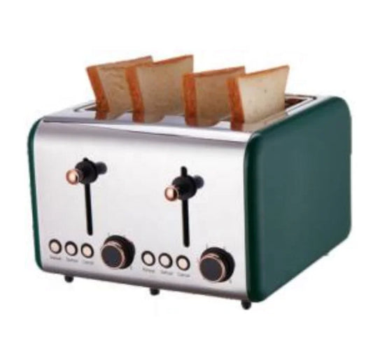 KTX-749907 Wooden Portable Electric Toaster for 4 Slices with Touch Screen Control and Removable Crumb Tray