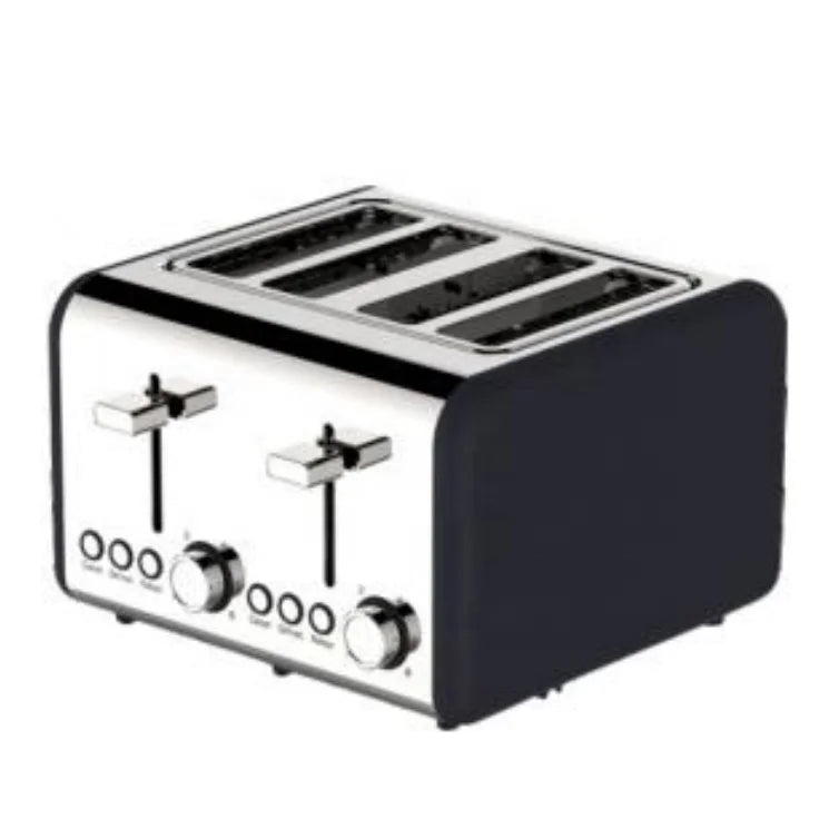 KTX-749907 Wooden Portable Electric Toaster for 4 Slices with Touch Screen Control and Removable Crumb Tray
