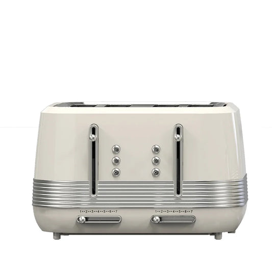 KTX-126163 Stainless Steel 4-Slice Retro Electric Toaster for Perfectly Toasted Buns