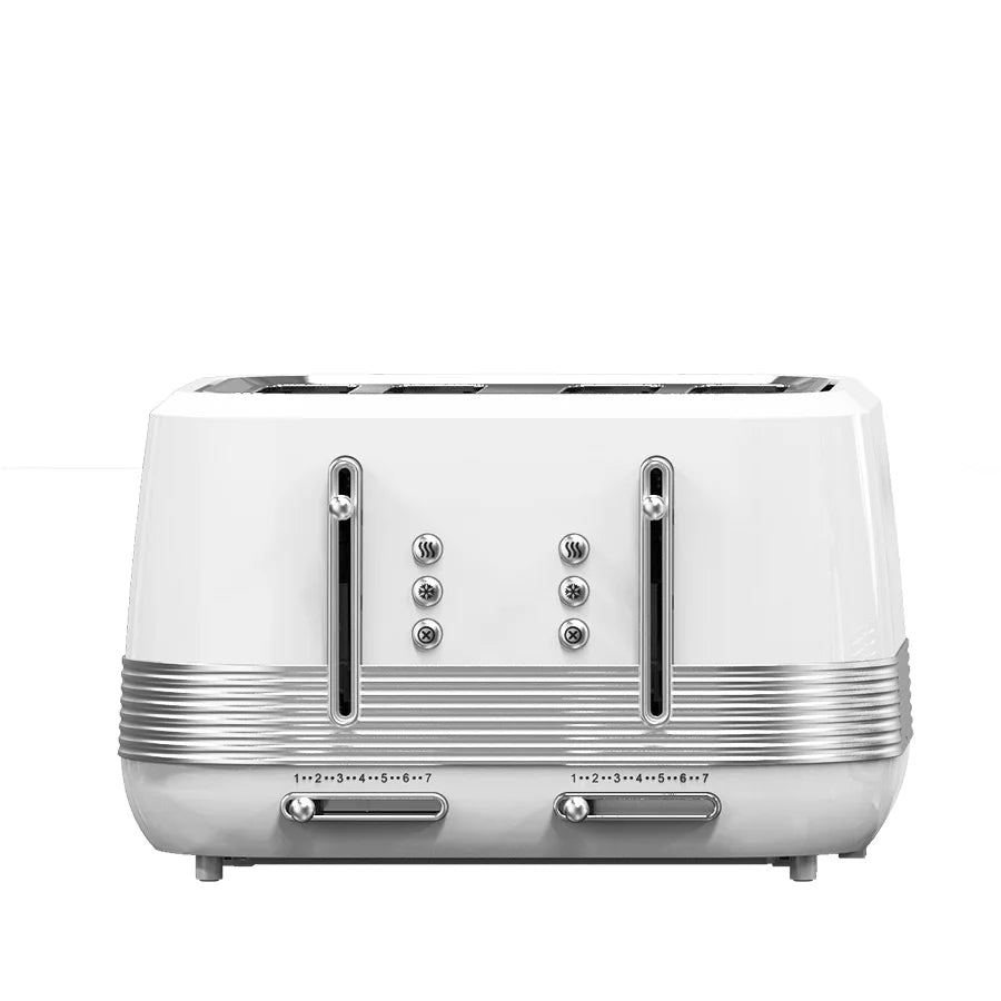 KTX-126163 Stainless Steel 4-Slice Retro Electric Toaster for Perfectly Toasted Buns
