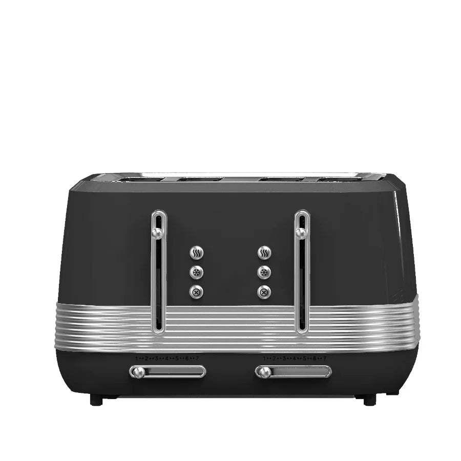 KTX-126163 Stainless Steel 4-Slice Retro Electric Toaster for Perfectly Toasted Buns