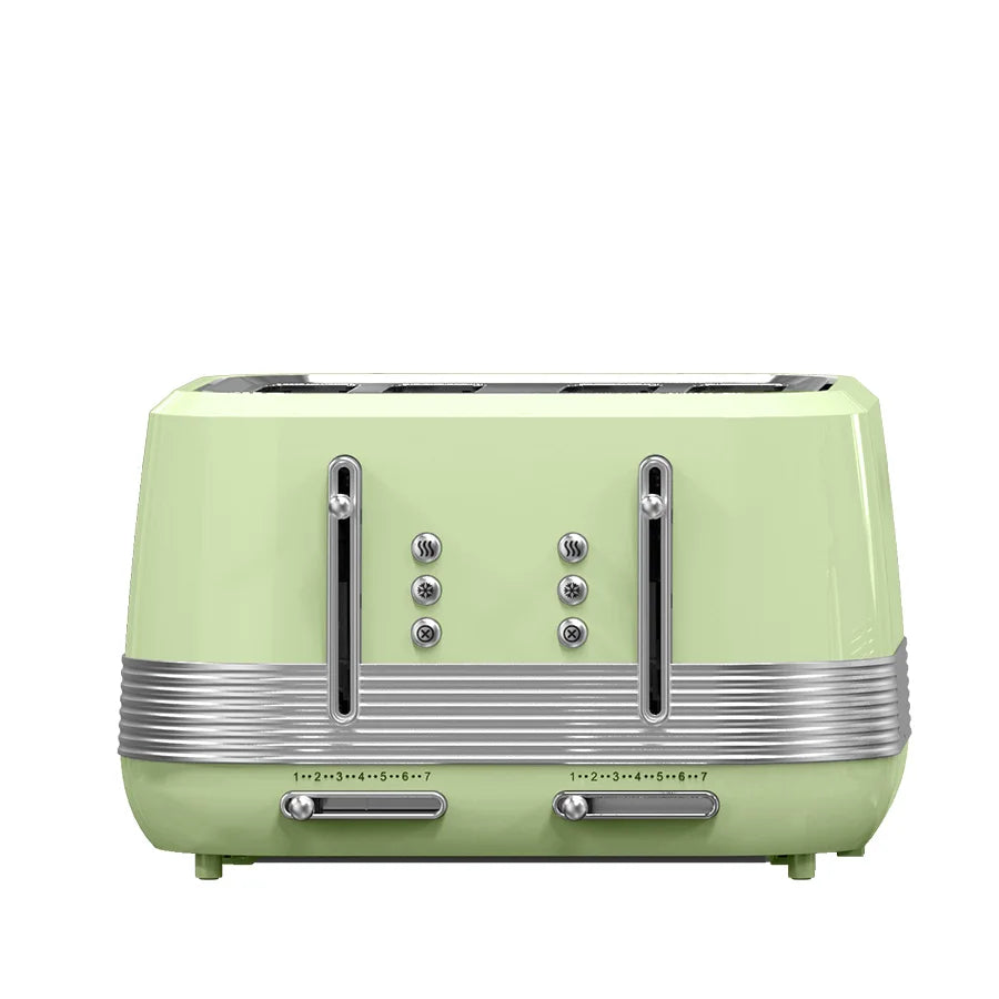 KTX-126163 Stainless Steel 4-Slice Retro Electric Toaster for Perfectly Toasted Buns