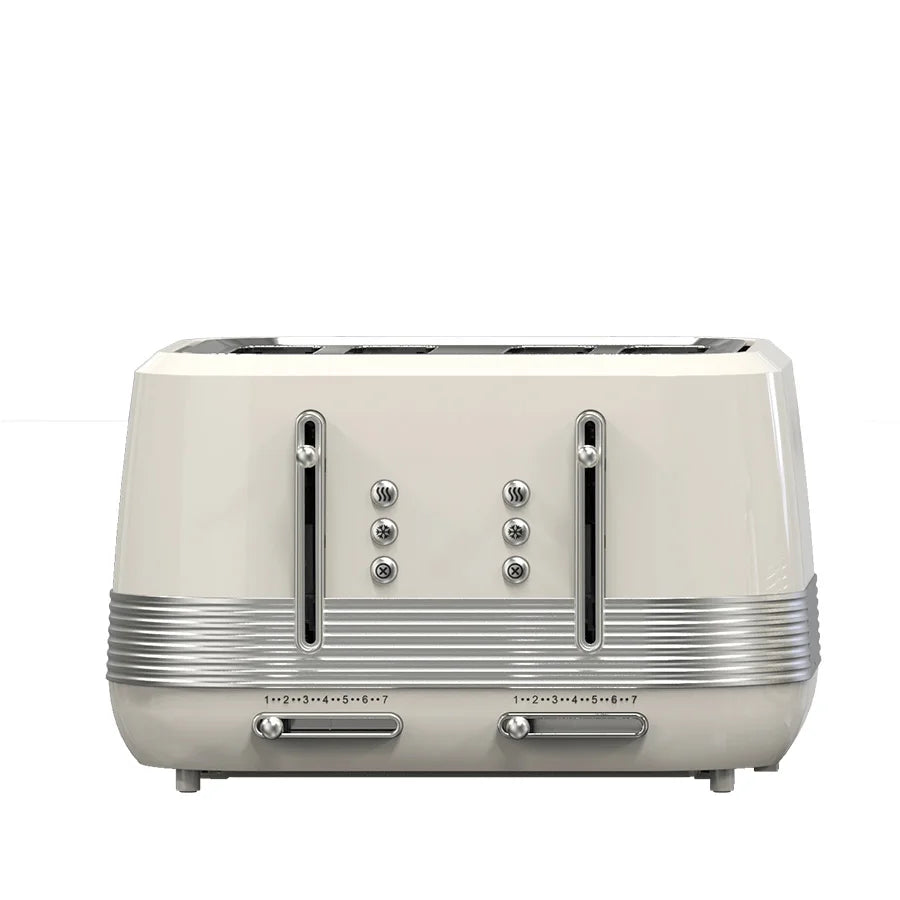 KTX-126163 Stainless Steel 4-Slice Retro Electric Toaster for Perfectly Toasted Buns