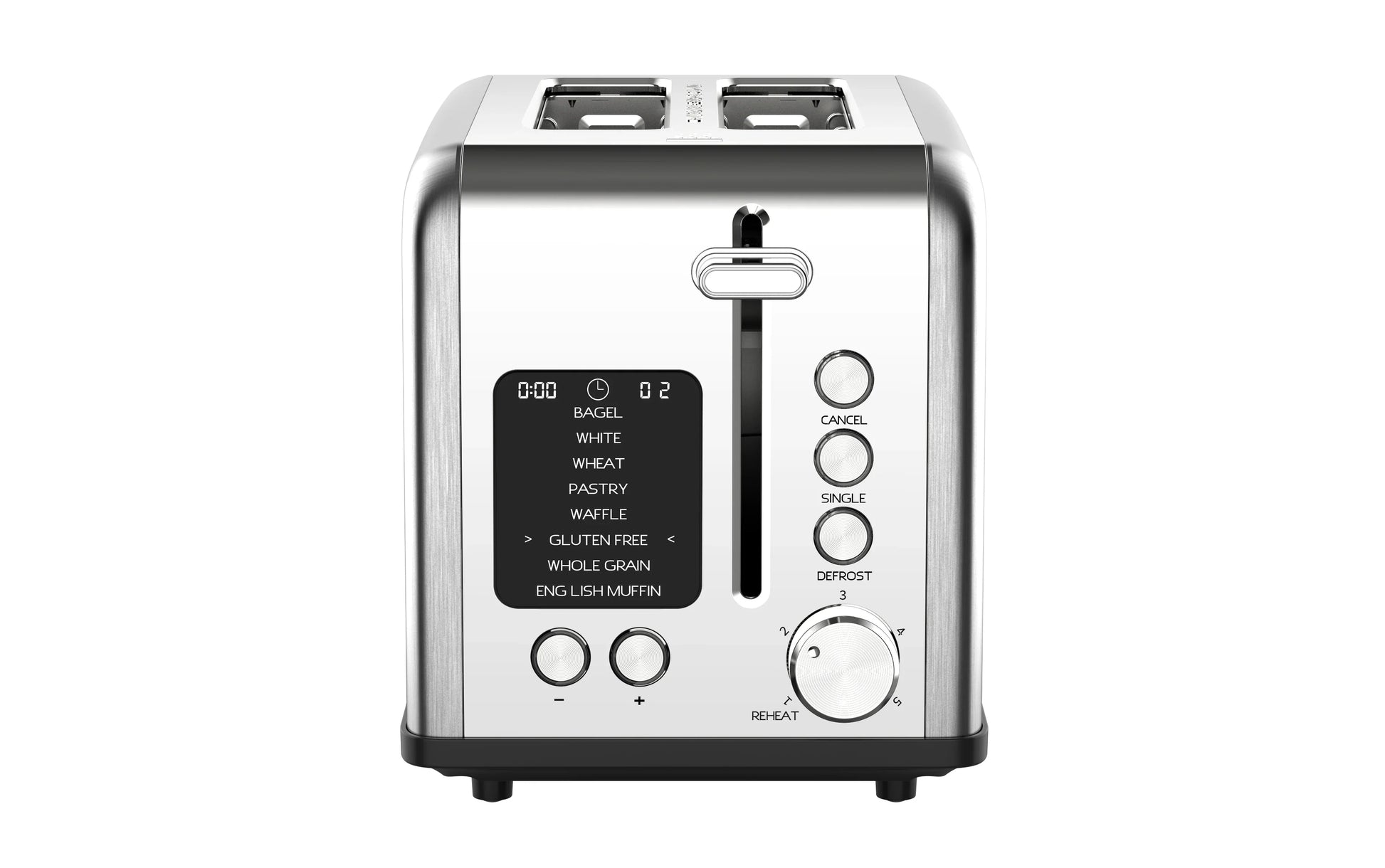 KTX-305811 Smart Digital 2-Slice Electric Toaster with LED Display and Multiple Functions