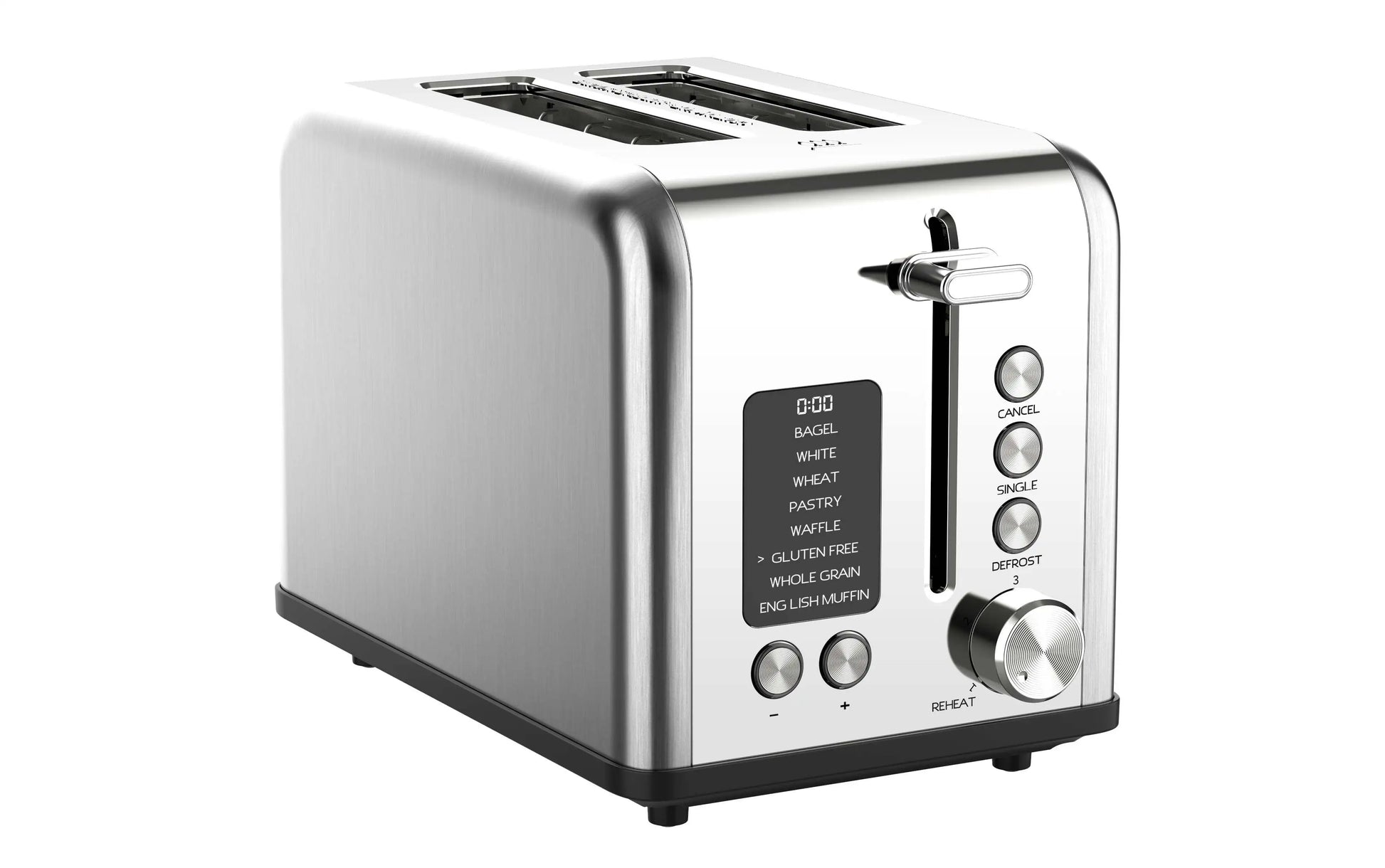 KTX-305811 Smart Digital 2-Slice Electric Toaster with LED Display and Multiple Functions