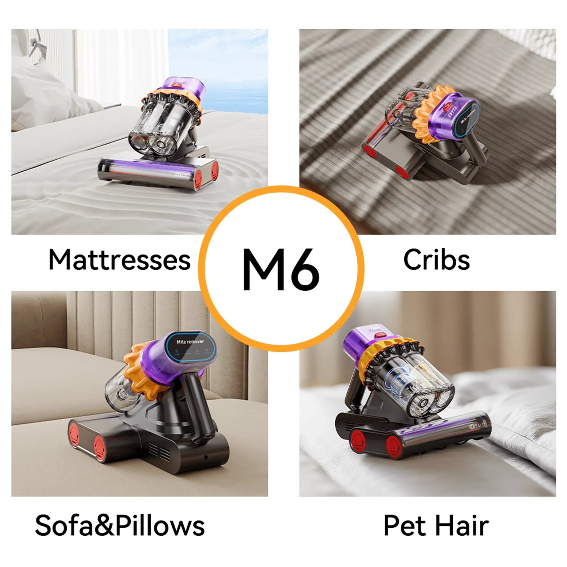 KTX-118099 Wireless Mini Vacuum Cleaner with 20kPa Strong Suction and UV-C Technology for Allergy and Mite Elimination, Ideal for Beds, Sofas, and Cars