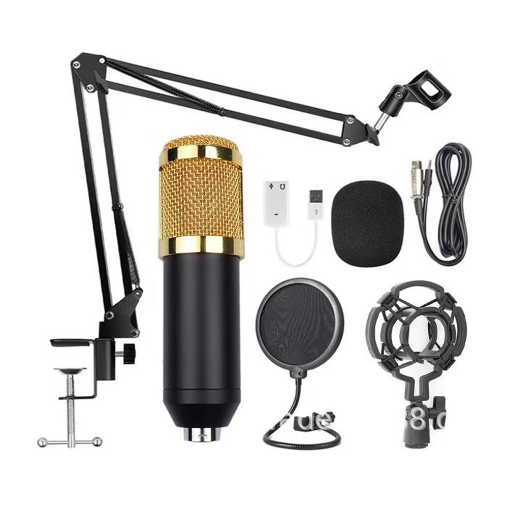 KTX-158867 BM-800 Condenser Microphone Set with USB Sound Card and Accessories for Home, Studio, KTV, and Videos