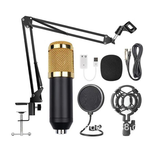 KTX-158867 BM-800 Condenser Microphone Set with USB Sound Card and Accessories for Home, Studio, KTV, and Videos