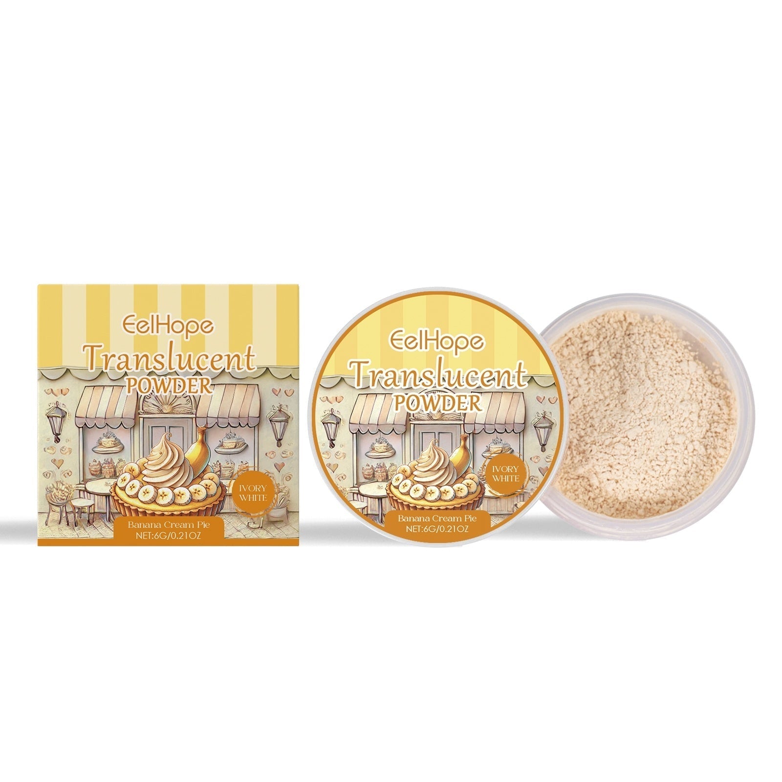 KTX-826963 Oil Control Setting Powder with Puff - 6g Loose Powder for Lightweight Finish