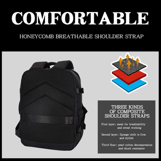 KTX-150355 Large Capacity Waterproof 17 Inch Nylon Laptop Backpack for Students