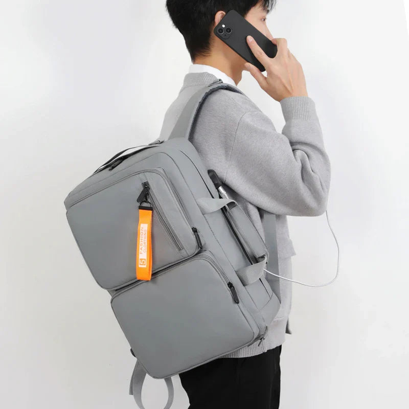 KTX-395539 Large Capacity USB Laptop Backpack - 17 Inch Nylon Sport Business Bag for Men
