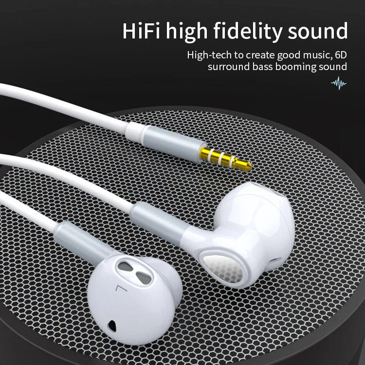 KTX-918355 Wired Hi-Fi Stereo Earphones with Microphone for iPhone and Android Devices