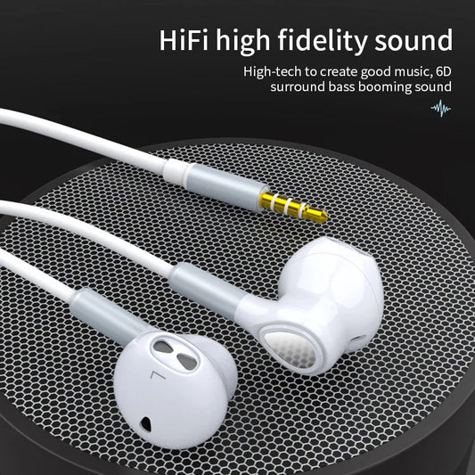 KTX-918355 Wired Hi-Fi Stereo Earphones with Microphone for iPhone and Android Devices