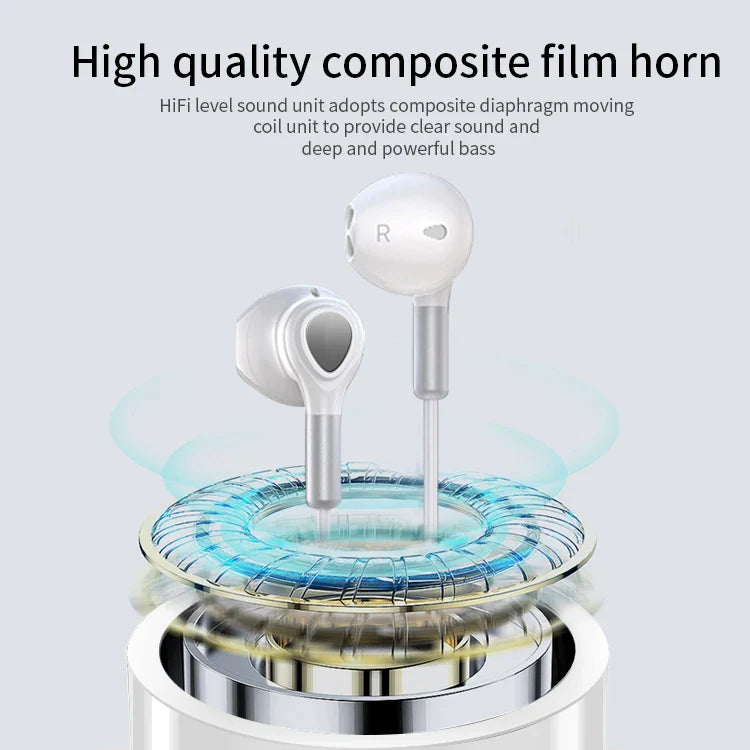 KTX-918355 Wired Hi-Fi Stereo Earphones with Microphone for iPhone and Android Devices