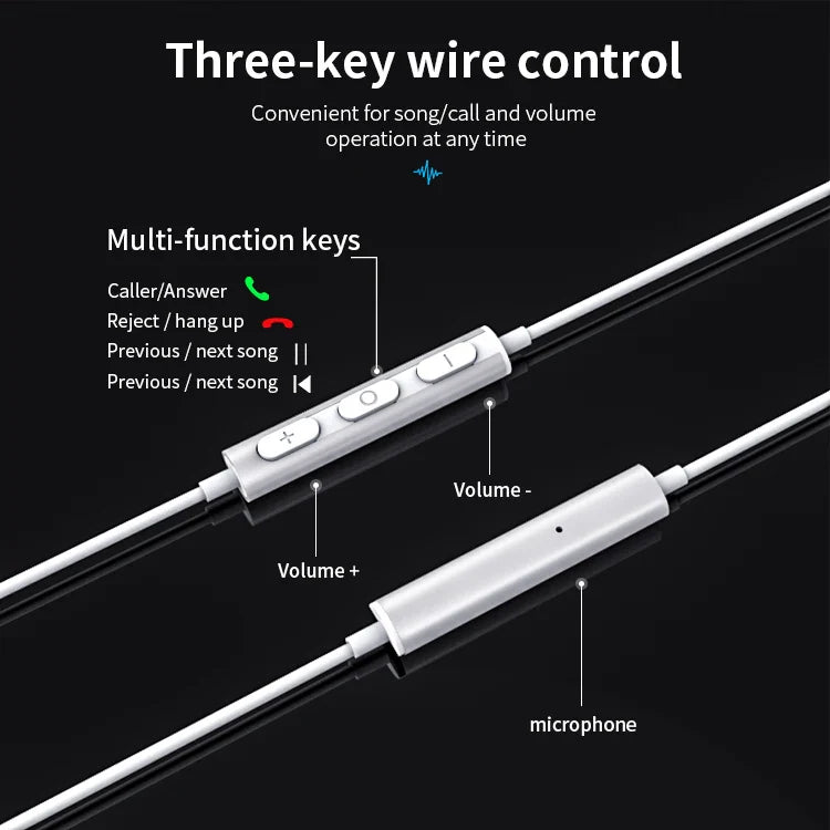 KTX-918355 Wired Hi-Fi Stereo Earphones with Microphone for iPhone and Android Devices