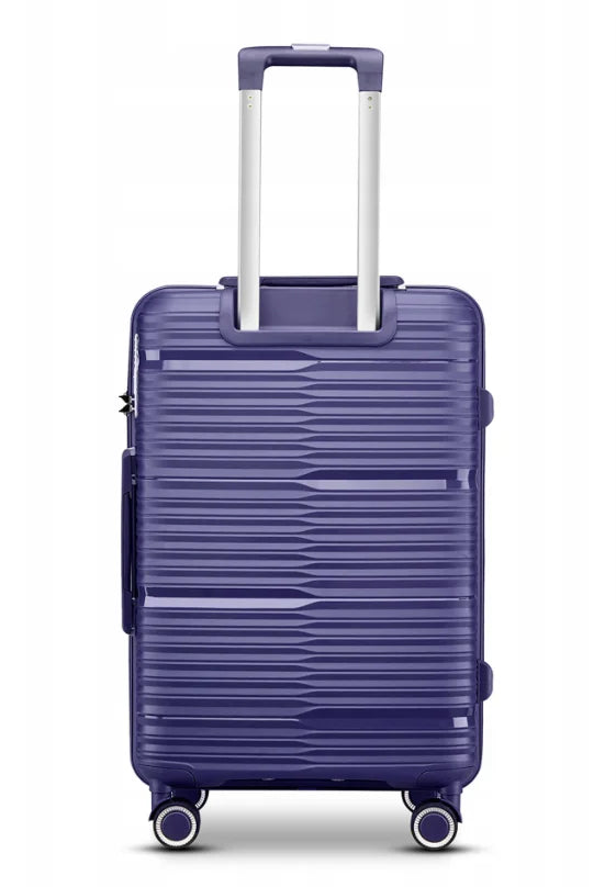 KTX-096339 Purple PP Luggage 3-Piece Travel Trolley and Suitcase Set