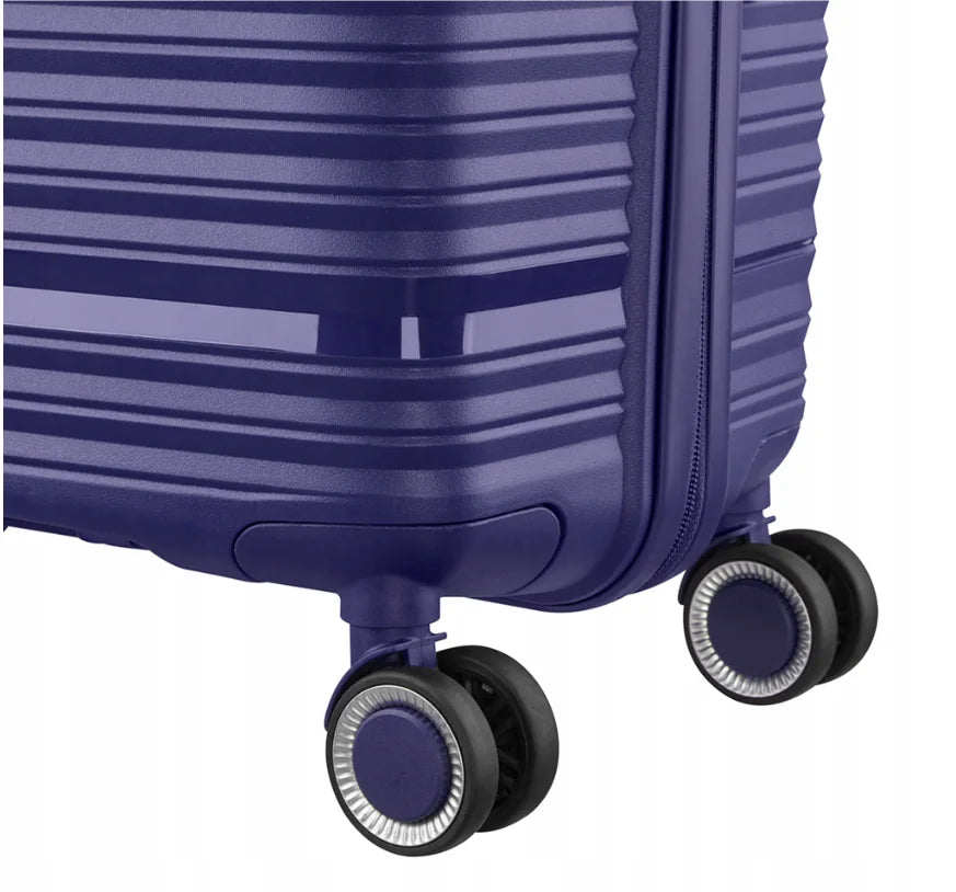 KTX-096339 Purple PP Luggage 3-Piece Travel Trolley and Suitcase Set