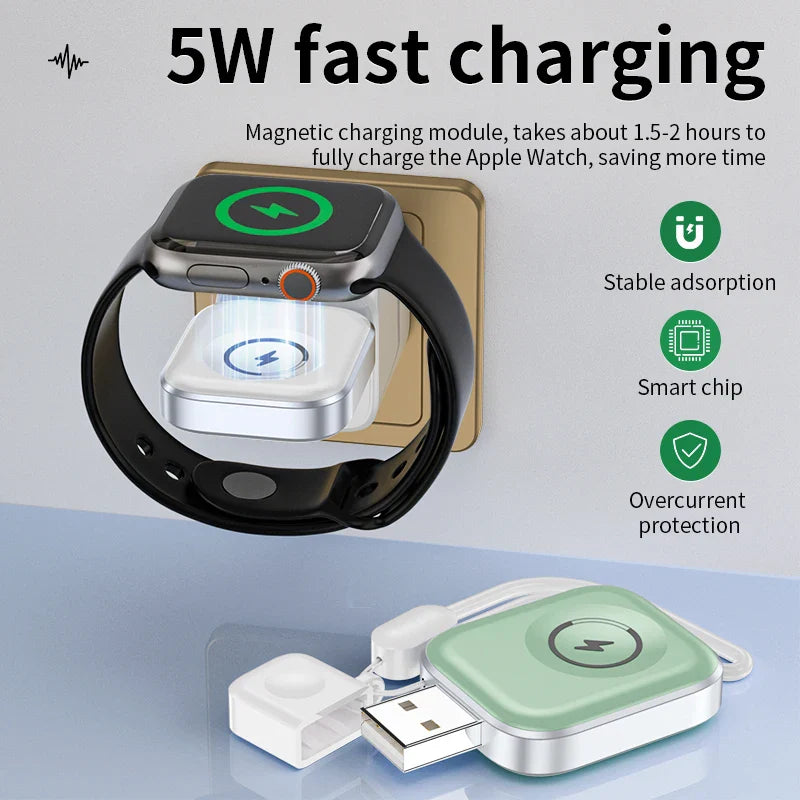 KTX-851667 Portable 5W Magnetic Charger for Apple Watch - Compact Wireless Charging Solution