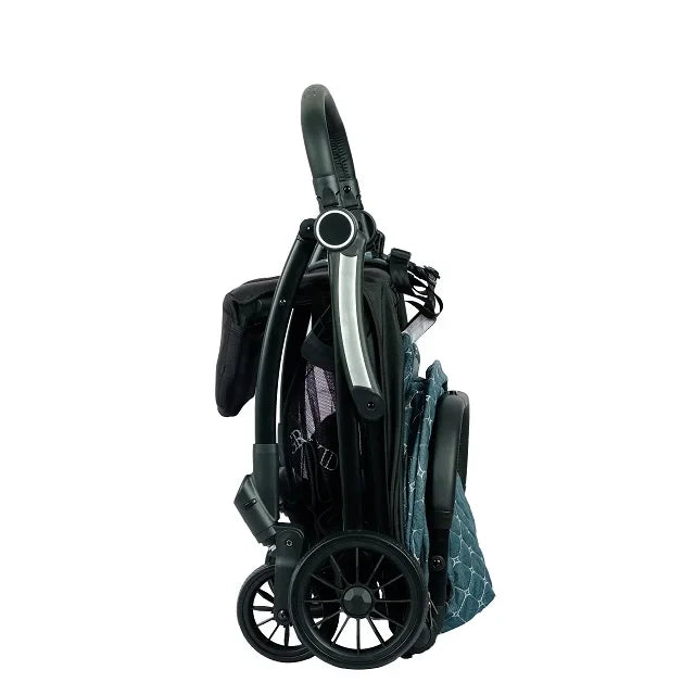 KTX-893779 Quilted Green Baby Stroller with EVA Wheels, Footrests, and Cup Holder