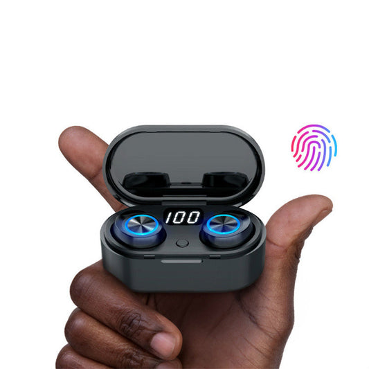 KTX-230355 Wireless Bluetooth Headset with LED Display and Touch Control, Automatic Pairing, Up to 5 Hours Playtime, Charging Case Included