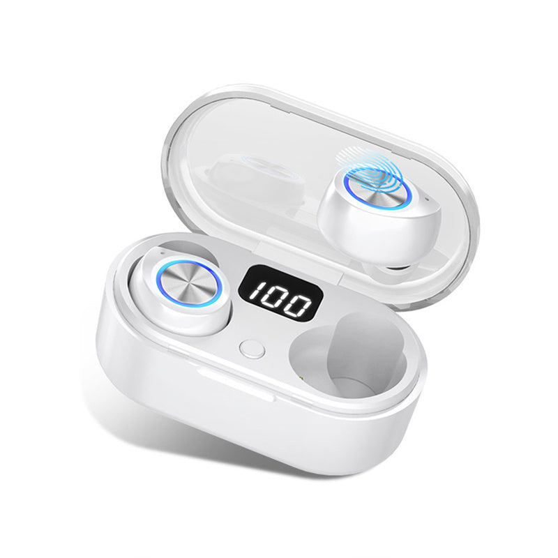 KTX-230355 Wireless Bluetooth Headset with LED Display and Touch Control, Automatic Pairing, Up to 5 Hours Playtime, Charging Case Included