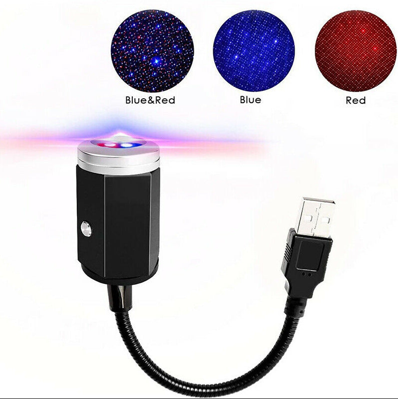KTX-667347 USB LED Star Light for Car Roof, Purple, Compatible with GM Models