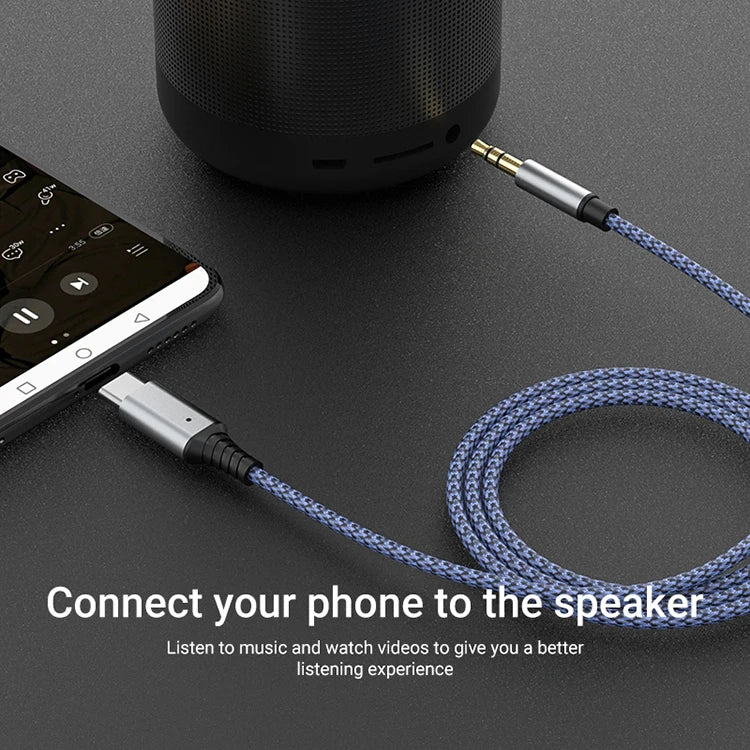 KTX-899091 Type-C to 3.5mm Audio Aux Cable for Earphones - Reliable and Durable Connection