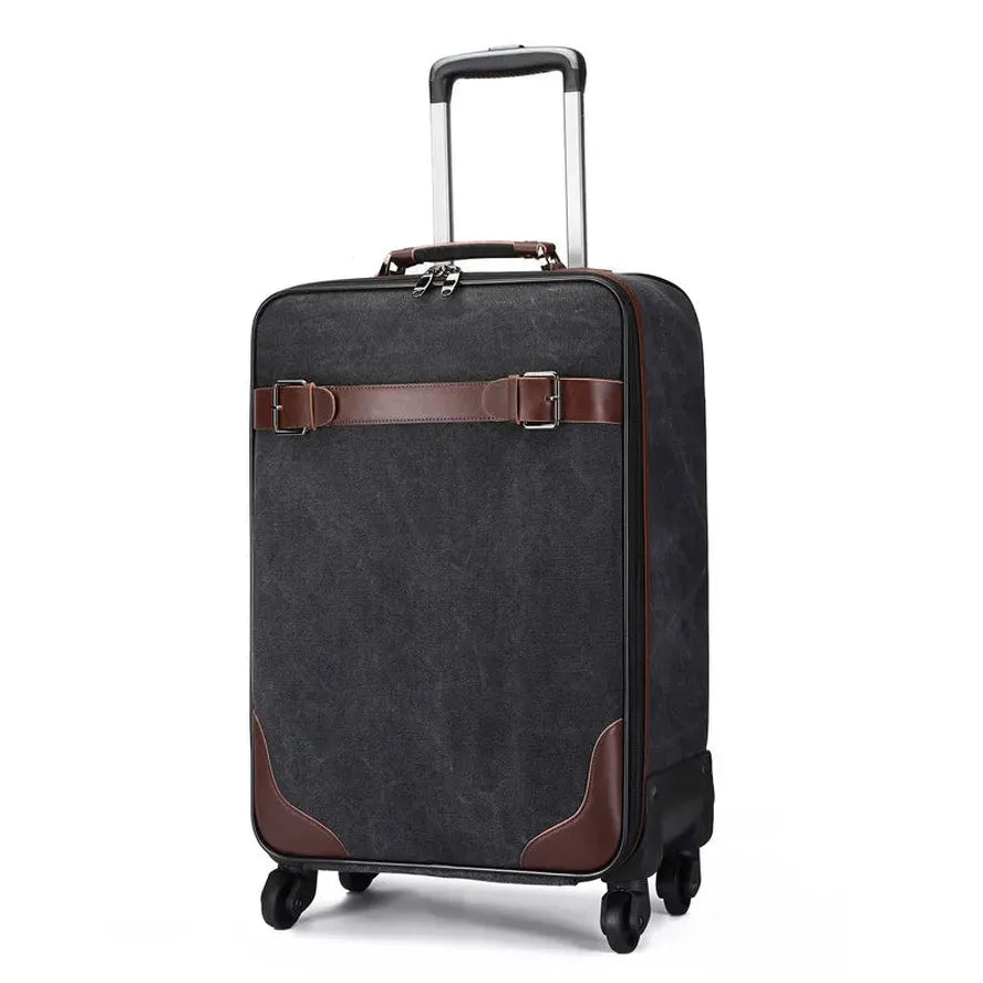 KTX-877843 Versatile 16 Inch Canvas Travel Trolley Bag with Large Capacity and Waterproof Design