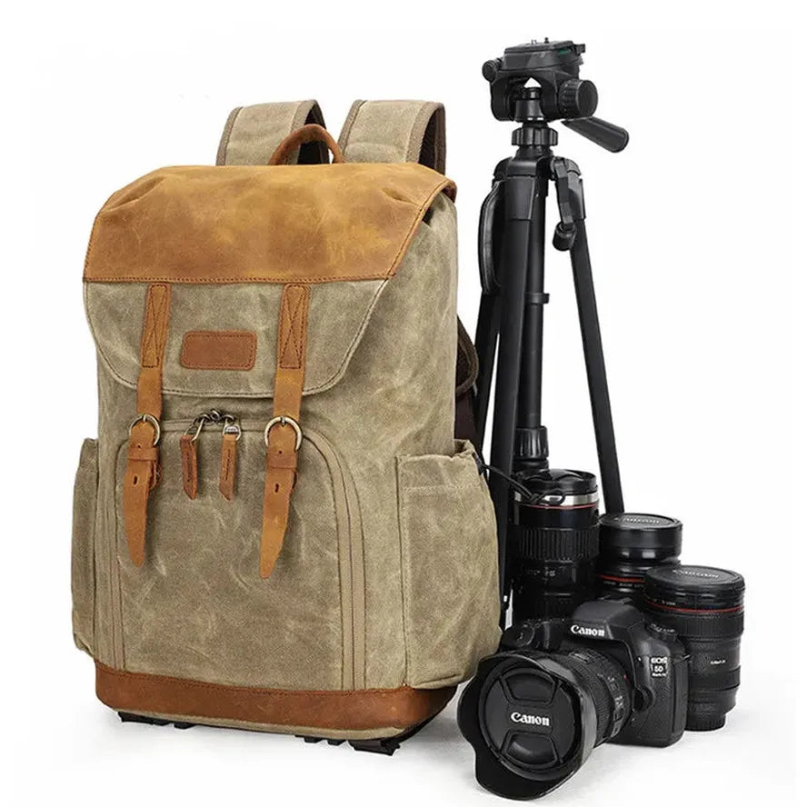 KTX-433555 Large Capacity Waterproof Canvas Backpack for SLR Cameras and Travel